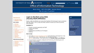 Login to MavMail using OWA (Faculty/Staff/Affiliates) - UTA