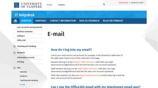 E-mail | IT Helpdesk - Tampereen yliopisto