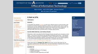 E-Mail at UTA - UT Arlington Office of Information Technology