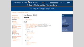 User Guides - E-Mail - UT Arlington Office of Information Technology