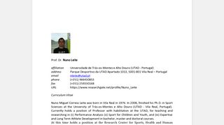 Nuno Leite | Universidade de Trás-os-Montes e Alto Douro (UTAD ...