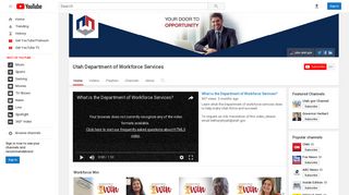 Utah Department of Workforce Services - YouTube