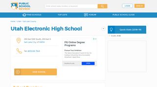 Utah Electronic High School Profile (2018-19) | Salt Lake City, UT