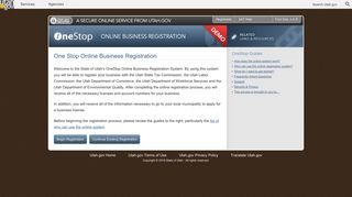 Utah.gov One Stop Business Registration