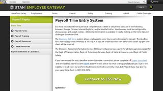 Payroll Time Entry System | Employee Gateway - Utah Department of ...