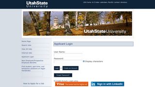 Applicant Login - USU Careers Home