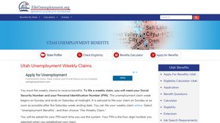 Utah Unemployment Weekly Claims - FileUnemployment.org