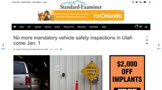 No more mandatory vehicle safety inspections in Utah come Jan. 1 ...