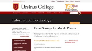 Email Settings for Mobile Phones | Information Technology | Ursinus ...