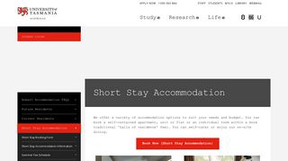 Short Stay Accommodation - Student Living | University of Tasmania