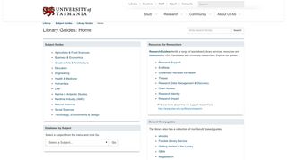 Home - Library Guides - Subject Guides at University of Tasmania
