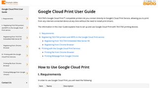 Google Cloud Print User Guide | TA/UTAX