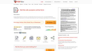 Utb Scorpion Online - Fill Online, Printable, Fillable, Blank | PDFfiller