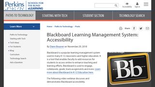 Blackboard Learning Management System: Accessibility | Paths to ...