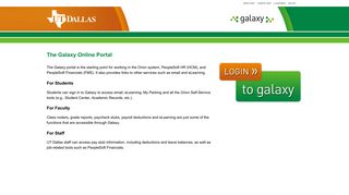 Galaxy - The University of Texas at Dallas