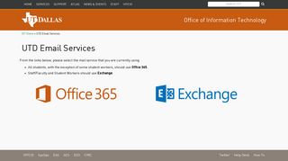 Office of Information Technology | UTD Email Services - UT Dallas