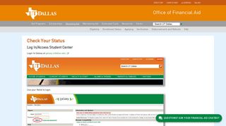 Check Your Status - Financial Aid - The University of ... - UT Dallas