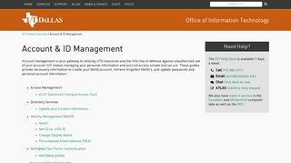 Office of Information Technology | Account & ID Management - UT Dallas