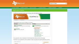 Application Status - The University of Texas at Dallas
