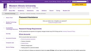 Passwords - Western Illinois University