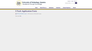 UTech Application Form — UTech, Ja.