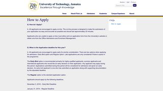How to Apply — UTech, Ja.