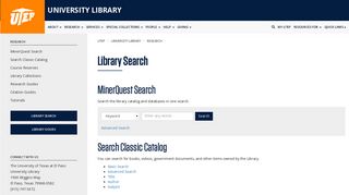 Library Search - UTEP.edu