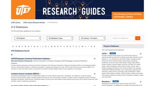 AZ Databases - UTEP Library Research Guides