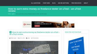 How to earn extra money as freelance tester on uTest - an uTest review