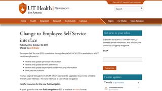 Change to Employee Self Service interface - UT Health San Antonio