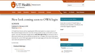 New look coming soon to OWA login screen - UT Health San Antonio
