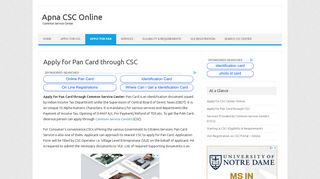 Apply for Pan Card through CSC - Apna CSC Online