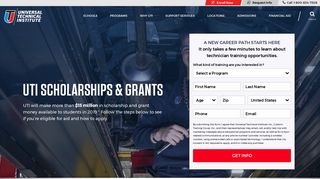 Scholarships & Grants | UTI, MMI, & NASCAR Tech