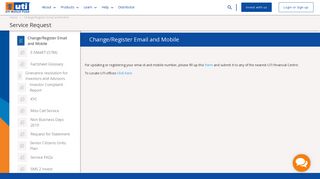 Change/Register Email and Mobile - UTI Mutual Fund