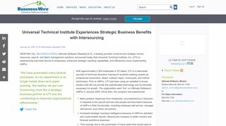 Universal Technical Institute Experiences Strategic Business Benefits ...