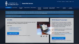 Student Web Services | University of Toronto