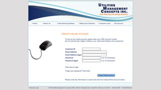 create online account - Utilities Management Concepts