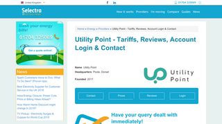 Utility Point - Tariffs, Reviews, Account Login & Contact | Selectra