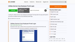Utilities Service Corp Employee Portal Login
