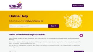 What's the new Partner Sign-Up website? - Utility Warehouse - Help