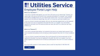 Utilities Service Corp Employee Portal Login Help