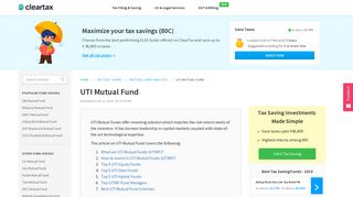 UTI Mutual Fund - Latest NAV, UTI MF Performance & Returns 2018
