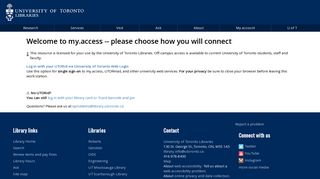 my.access — University of Toronto Libraries Portal
