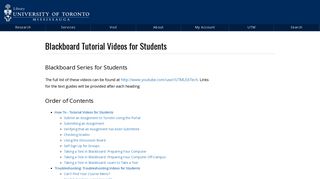 Blackboard Tutorial Videos for Students - UTM Library - University of ...