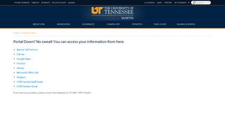 Portal Down? - The University of Tennessee at Martin - http://www.utm ...