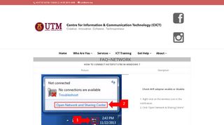 FAQ~WIFI Connection | Pusat Teknologi Maklumat ... - UTM CICT