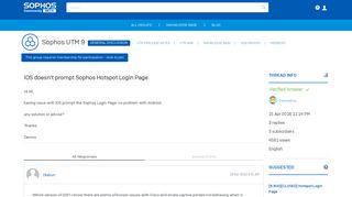 IOS doesn't prompt Sophos Hotspot Login Page. - General Discussion ...