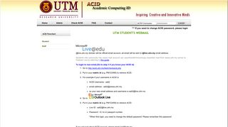 UTM student's webmail - Academic Computing ID UTM
