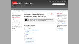 Tutorials for Students | Blackboard Login & Support | UTMB Health