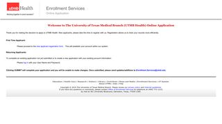 Online Application:Main - UTMB.edu